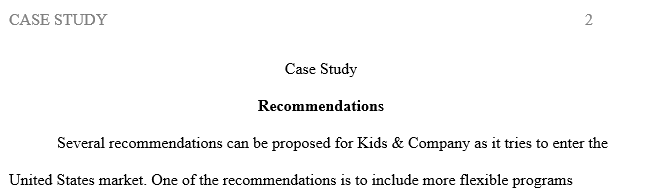 I need a paragraph written about our recommendation which is to change their programs that they.