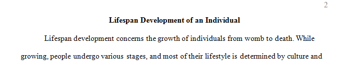 What's your familiarity with lifespan development